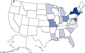 Figure 1, 1999 map showing Cocaine Treatment Admission Rates per 100,000 Persons Aged 12 or Older